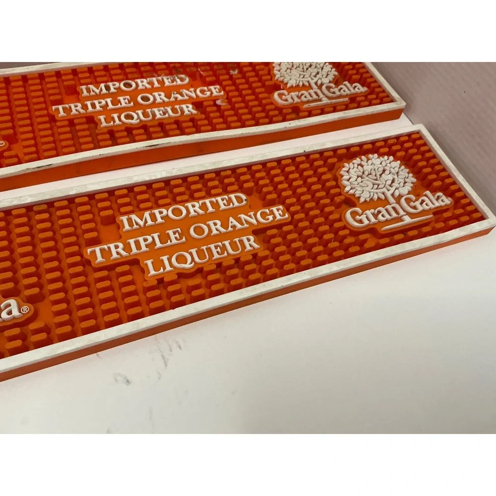 Gran Gala Bar Mat Set of 2 Triple Orange Liqueur Rubber Service Rail Mats 23.5in